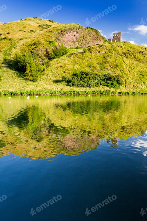 Preview: Beautiful view of the mountains and a lake in summer
