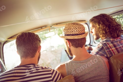 Preview: Hipster friends on road trip on a summers day