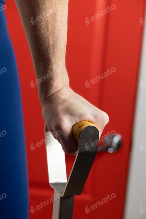 Preview: Slim male ballet dancer trains on Pilates equipment. Elegant pose, core strength, body control