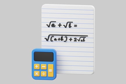 Preview: Calculator and equations on paper