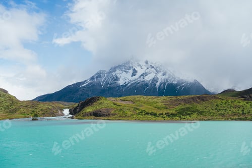 Preview: Beautiful landscape view in Torres del Paine park in Chilean Patagonia.