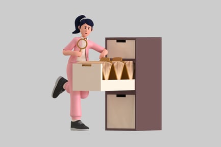 Preview: Cartoon Sleuth with Filing Cabinet