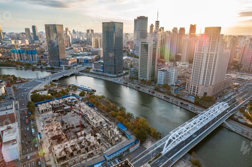 Preview: Aerial photo of Haihe River Scenic Line, Tianjin, China