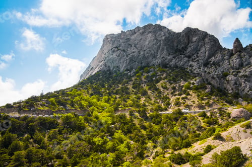 Preview: View of cliffs from the top of mountain