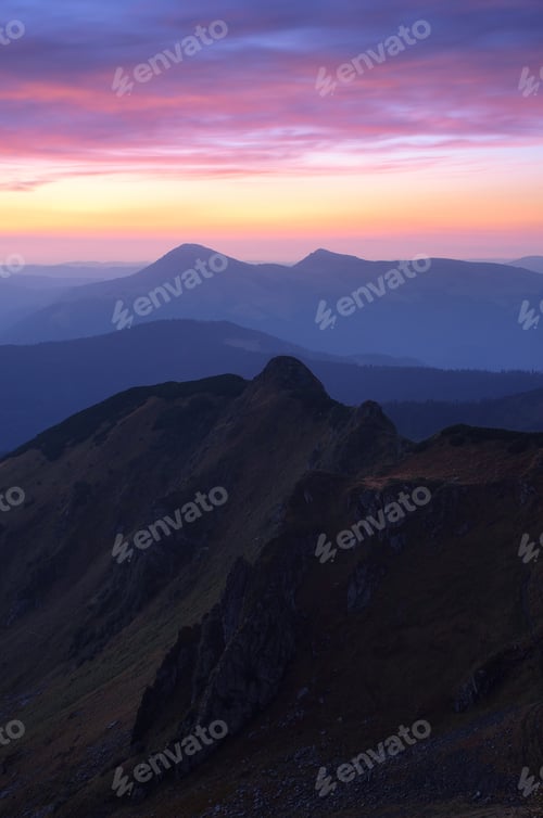 Preview: Morning twilight in the mountains