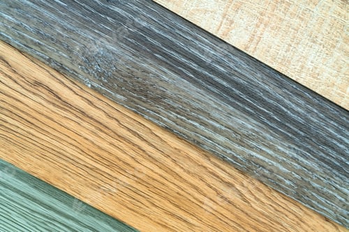 Preview: Vinyl tiles stack sample collection for interior designer. New wooden pattern vinyl tile.