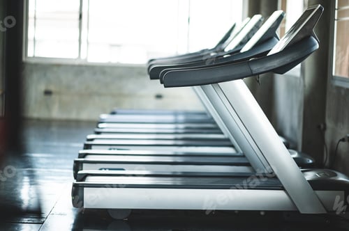 Preview: An empty Electric Treadmill equipment in the indoor gym or fitness center, concept of sport