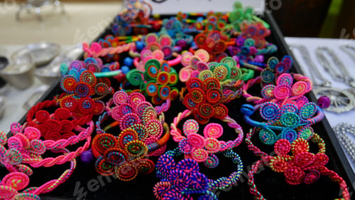 Preview: hand-made colorful Yunnan traditional flower bracelets