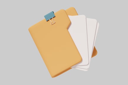 Preview: File folder with papers and binder clip