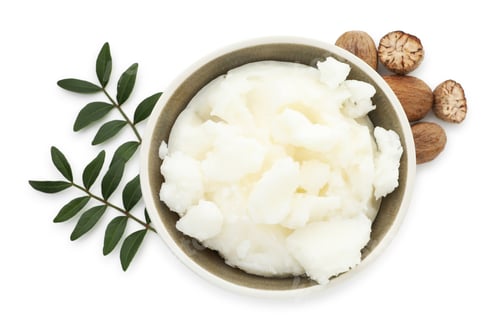 Preview: Natural shea butter isolated on white, top view
