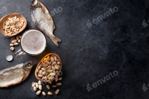 Preview: Lager beer and snacks