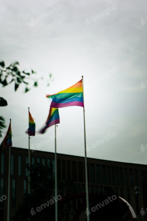 Preview: Vertical shot of LGBT flag