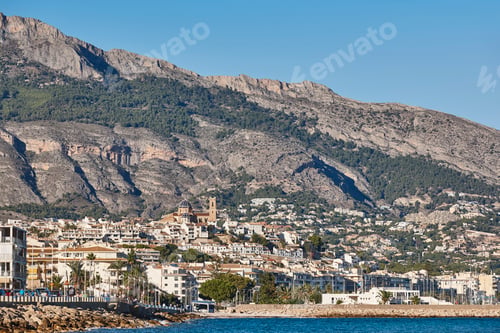 Preview: Spanish traditional mediterranean coastline in Alicante. Altea scenic village. Valencia