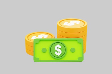 Preview: Stylized Dollar Bills and Coins