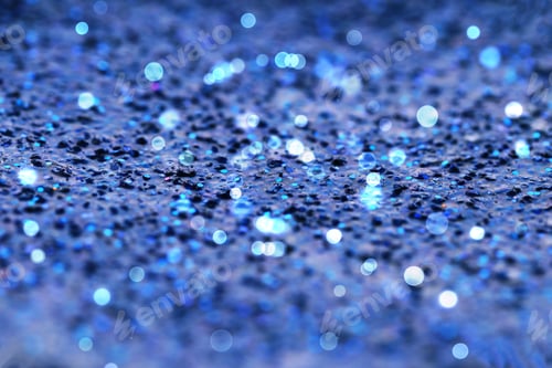 Preview: Blue glitter bokeh blurry background