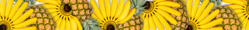 Preview: Trendy colorful bananas pineapple pattern. Tropical abstract fruit summer background