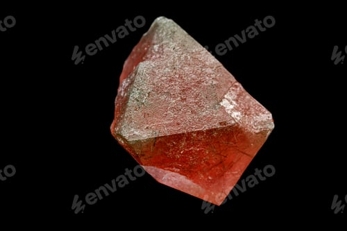 Preview: macro mineral stone pink fluorite on a black background
