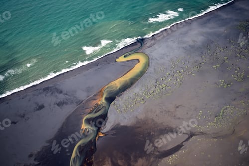 Preview: Aerial view of Glacier rivers in Iceland