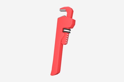 Preview: Pipe Wrench Playful 3D Illustration