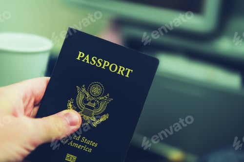 Preview: United States of America Passport in a Hand