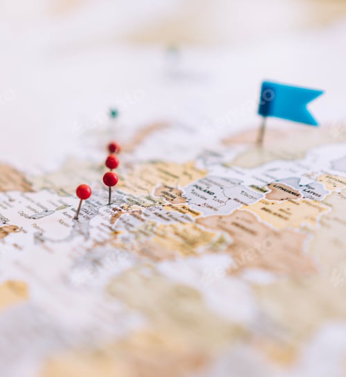 Preview: Travel destinations on map