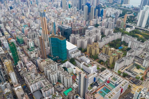 Preview: Sham Shui Po, Hong Kong 06 May 2019: Hong Kong downtown city from top