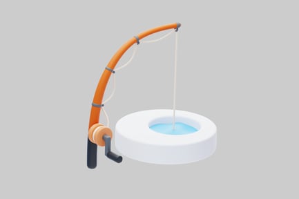 Preview: Cartoon fishing pole with water