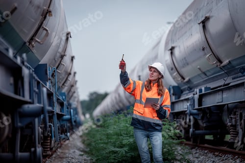 Preview: Engineer railway engaged in inspection maintenance work gas or oil power industrial