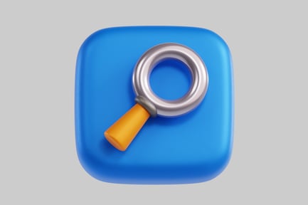 Preview: Search magnifier on blue icon