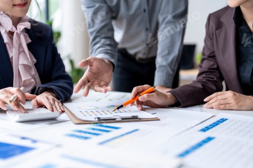 Preview: Business people having meeting and discussing about financial investment