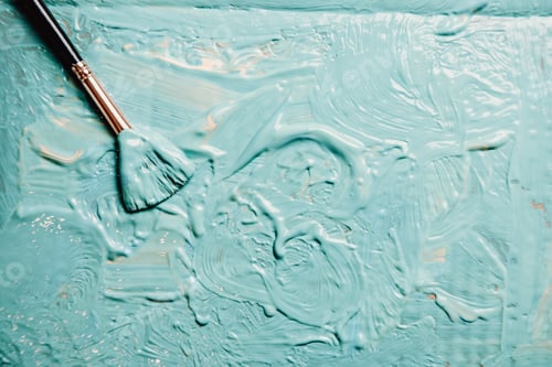 Preview: Brush with Blue Paint, Abstract Background