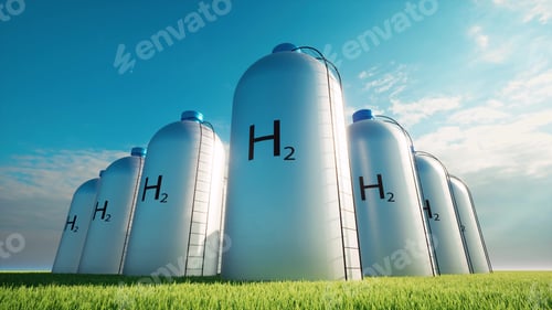 Preview: H2 Hydrogen clear energy Ecological future Alternative concept Environmental technology Blue sky