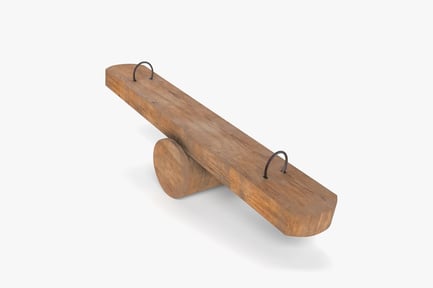 Preview: Wooden Seesaw with Metal Handles
