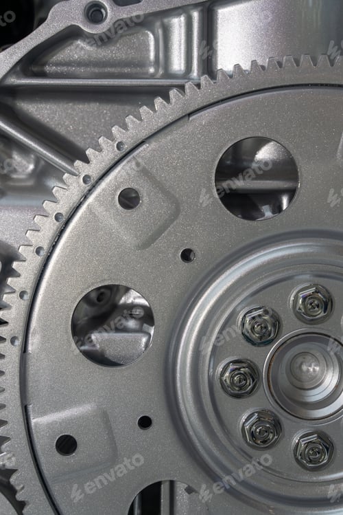 Preview: Vertical shot of modern automobile vehicle engines and spare parts