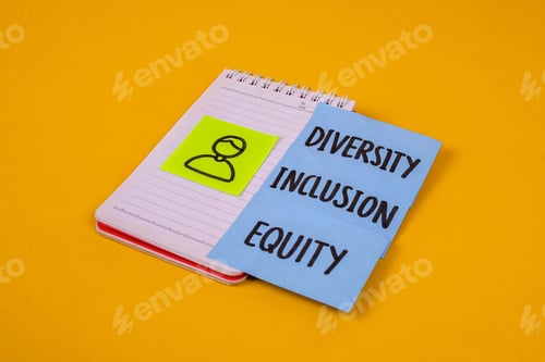 Preview: Diversity Inclusion Equity For Impactful Business And Social Messaging Over Yellow Background