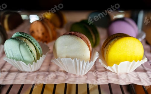 Preview: french macarons for sale in coffee house