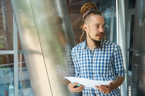 Preview: Guy was informal with work papers in front view window