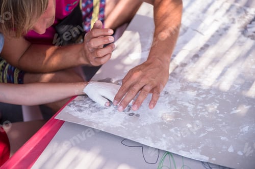 Preview: white color hand prints