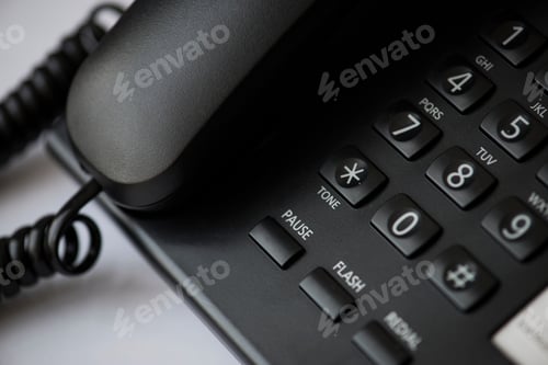 Preview: Closeup of office wired telephone