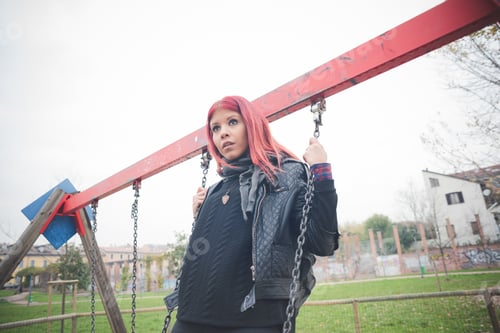 Preview: young beautiful red hair venezuelan woman lifestyle