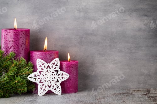 Preview: Candle, christmas lights, decors and ornament.
