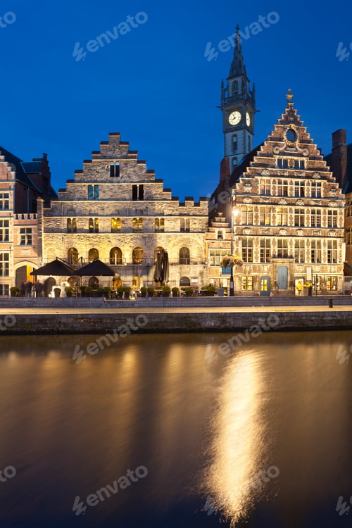 Preview: Old Houses In Ghent At Night, Belgium