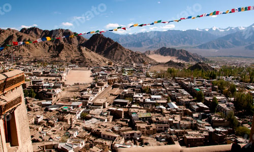 Preview: Aerial view of Leh city, Ladakh, India