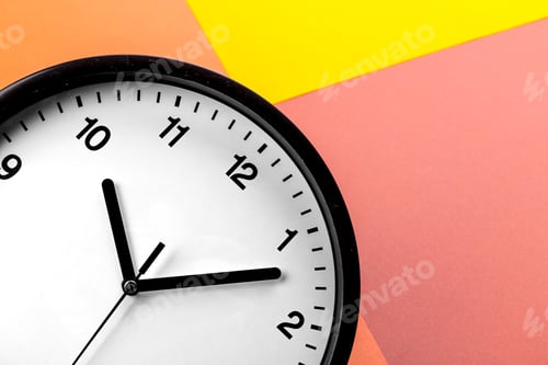 Preview: Wall Clock on color background. High quality photo
