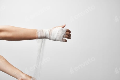 Preview: bandaged arm grass pain treatment hospitalization