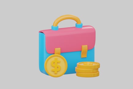 Preview: Cartoon briefcase with coins