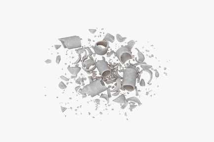 Broken Concrete Pipes and Debris Pile