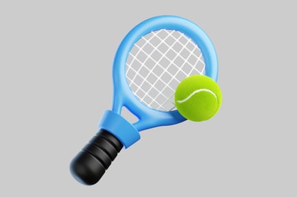 Preview: Tennis racket and ball.
