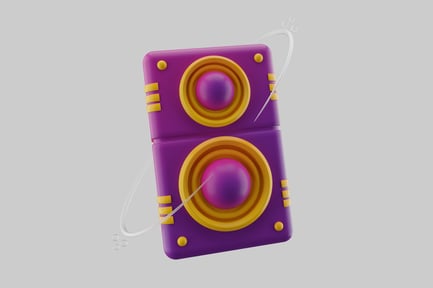 Preview: Funky purple stereo speaker