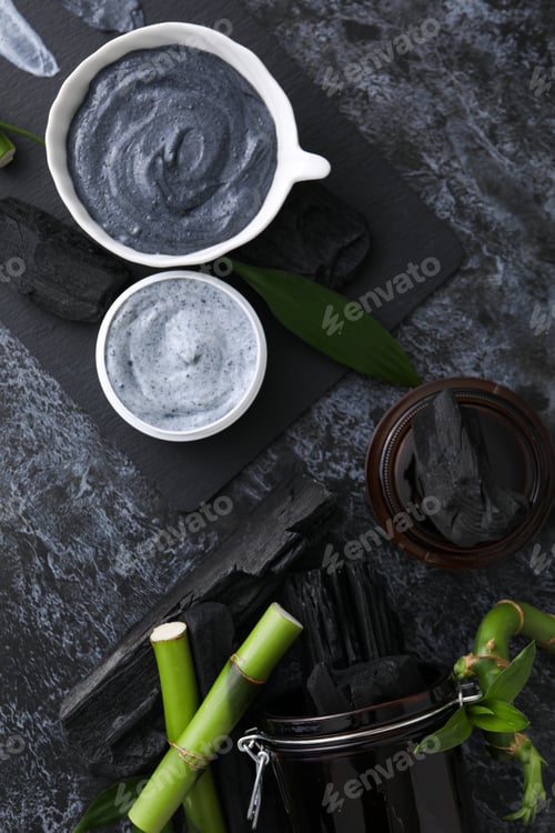Preview: Concept of face and skin care - bamboo and charcoal